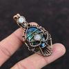 Evil Eye Mystic Fire Labradorite Pendant Copper Wire Wrapped Gemstone Pendant Handmade Copper Jewelry Rainbow Moonstone Pendant Gift For Her