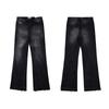 Trendy Wijde Jeans, Gewassen, Slijtageplekken, Patchwork, Unisex Stijl