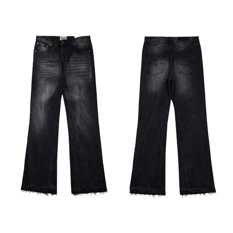 Trendy Wijde Jeans, Gewassen, Slijtageplekken, Patchwork, Unisex Stijl