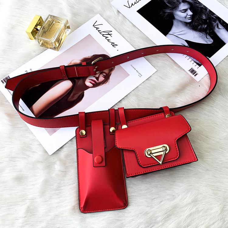 

2025 Women s Punk Style Two-Piece Belt Bag & Crossbody Phone Wallet