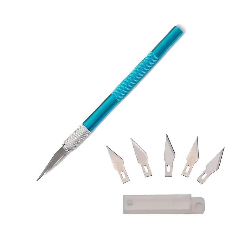 Multicolor Metal Scalpel Knife Tools Kit Non-Slip Blades Engraving Knife Mobile Mobile Phone Film Paper Cut Carving Tools #11