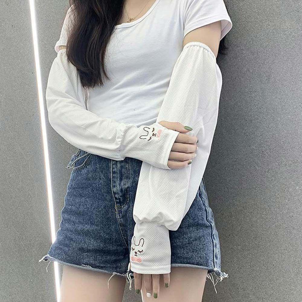 Cycling Driving Anti-UV Cute Rabbit Elbow Cover Sun Protection Arm Covers Arm Sleeves