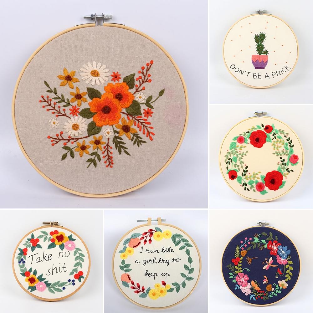 Handmade Craft Flowers Pattern Cross Stitch Kit Perfect for Home Decoration