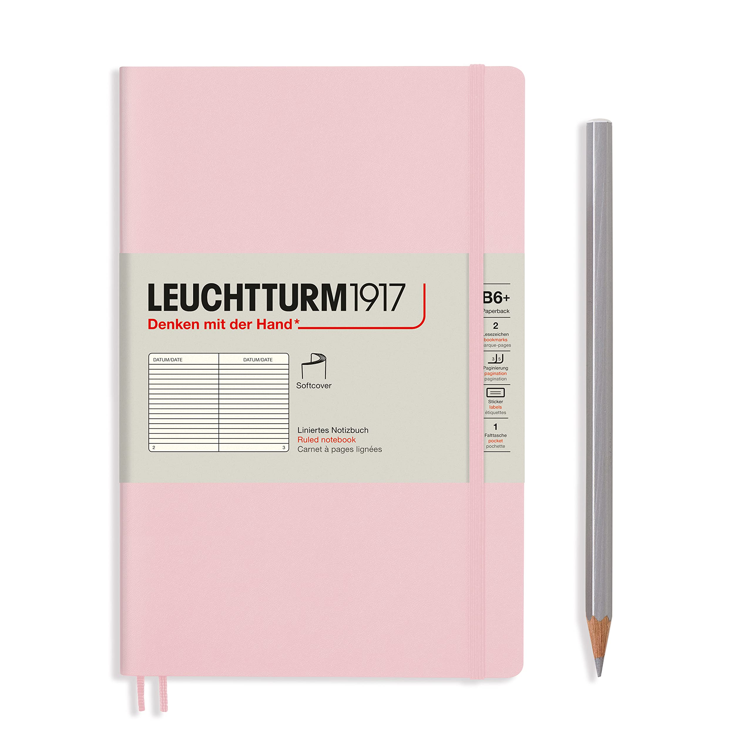 

Leuchtturm Horizontal Soft Officially Imported Notebook, B6, Ruled, Cover, Powder, 363930,