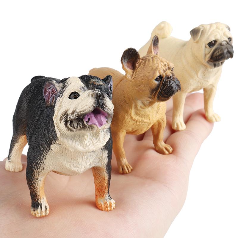 Oenux Dog Animals Model Husky Pug Pomeranian Rottweiler Chihuahua Action Figure Puppy Figurines PVC Cute Collection Toy Kid Gift