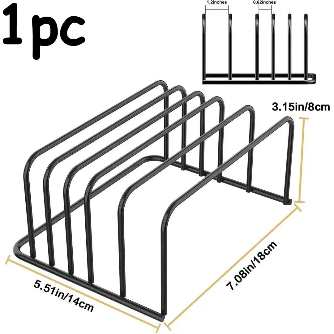 

5-ярусная кухонная стойка для разделочных досок, стойка для разделочных досок из углеродистой стали, стойка для хранения крышек от кухонных кастрюль - кухонный органайзер и хранение