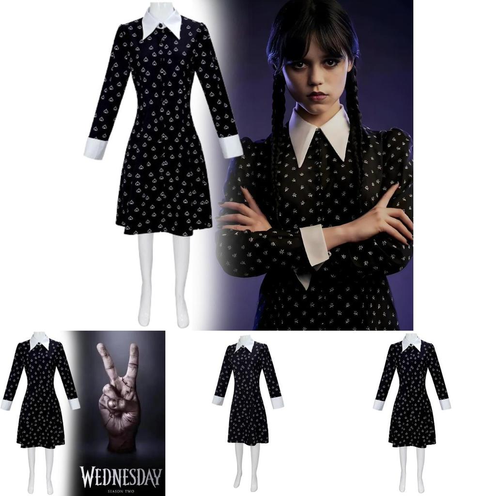 Mittwoch 2-Zeichen-Cosplay-Kleid Aus Flexiblem Material Für Kostümveranstaltungen