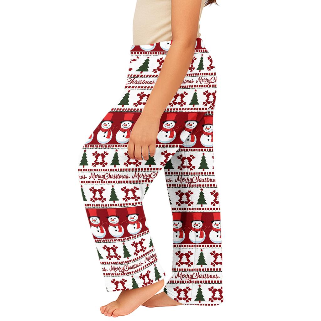 Children's Winter Pants Full Length Long Christmas Printed Pants