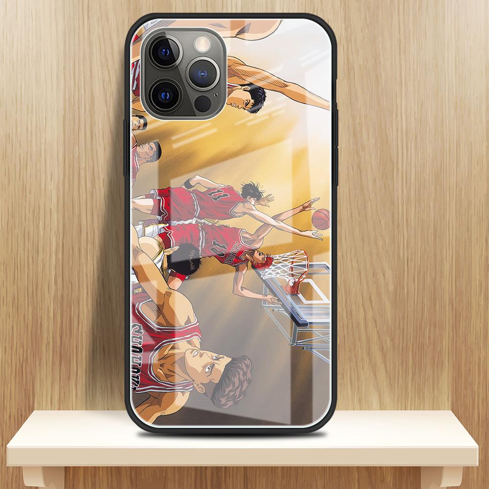 

Чехол из закаленного стекла для Apple iPhone 13 12 Mini 11 Pro XS Max SE 2020 XR 7 8 Plus X 6 6S задняя крышка телефона аниме SLAM DUNK Fundas iPhone 6 6S
