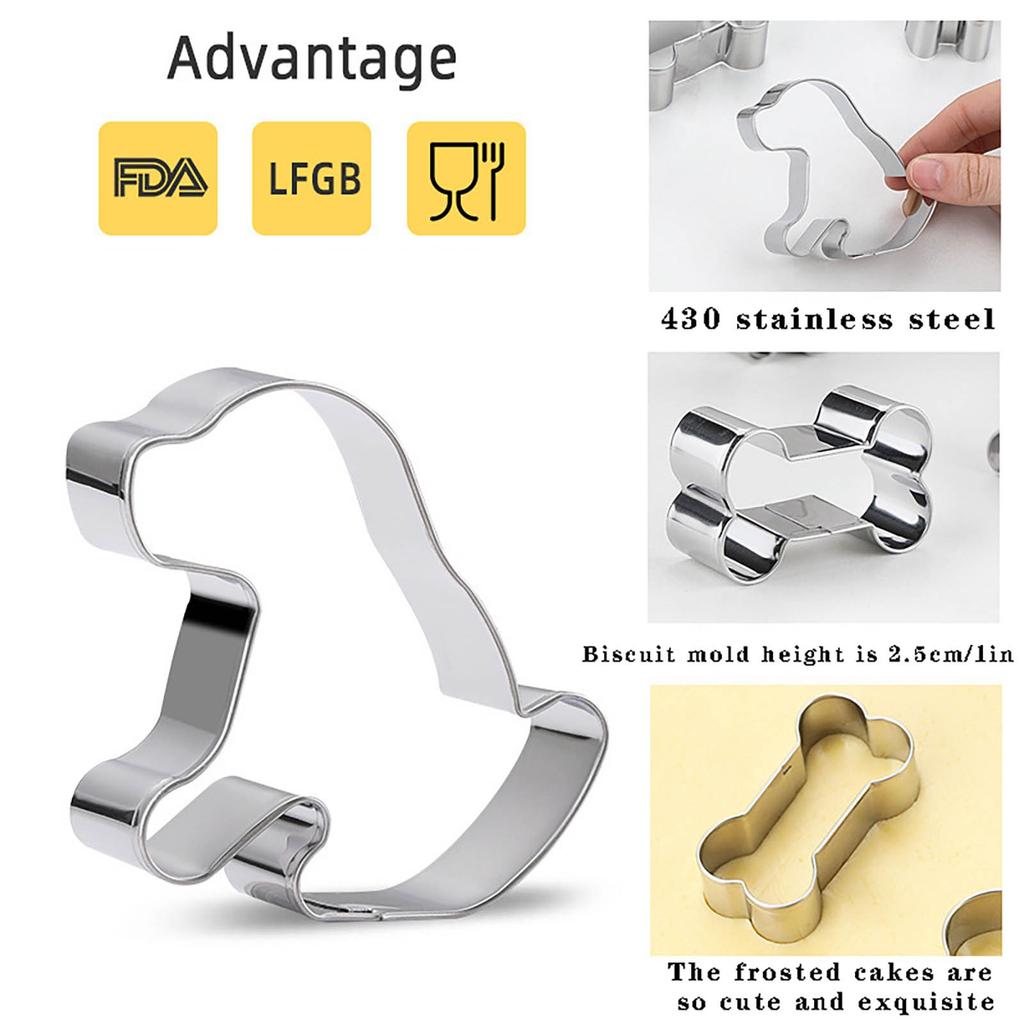 5-Piece Dog Cutter Stainless Steel   Baker Child Diy Homemade Snack Idea