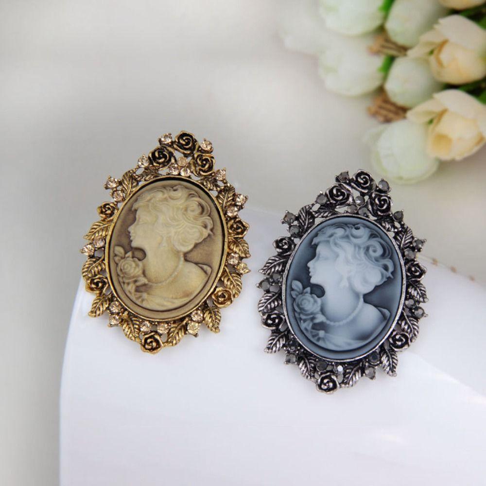 Head Design Crystal Rhinestones Brooches Crystal Rhinestones Gothic Brooches  Women's Accessories