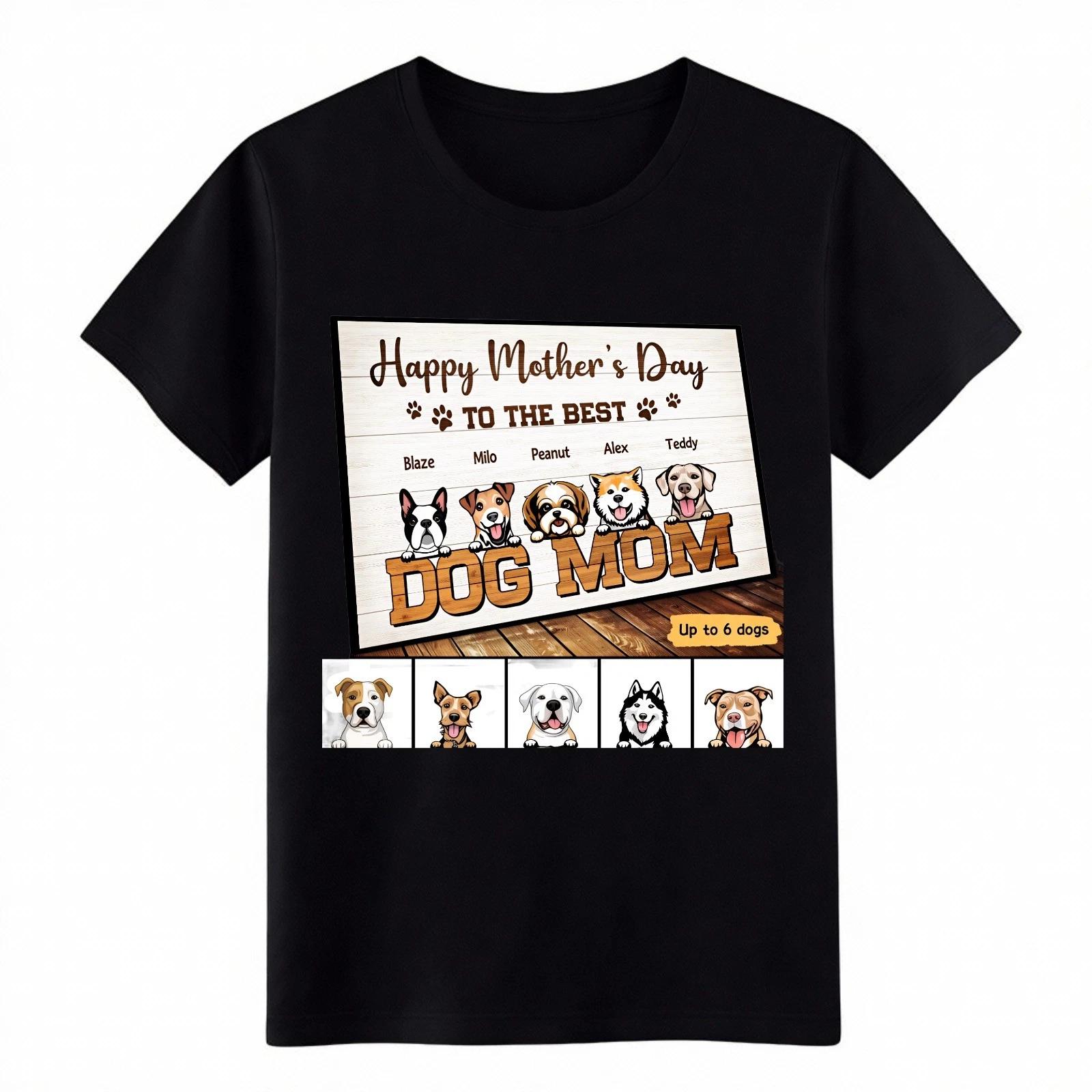 

Fur Mom Custom Dog Shirt, Personalized Up to 6 Dogs Mother s Day Tee 4XL