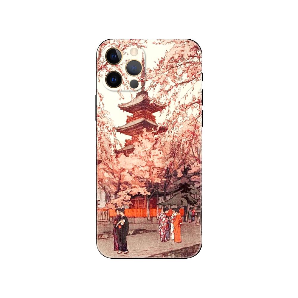 Tokyo Japanese Art Phone Case for Iphone 5 5s 2020se 6 6s 7 8 Plus X 10 XR XS 11 12 13 Mini Pro MAX Black Tpu Back Cover