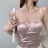 One-piece Camisole Chest Pad Ruched Beautiful Vest Anti-slip Bandeau Underwear Slim Base Layer Sleeveless Top Outer Wear