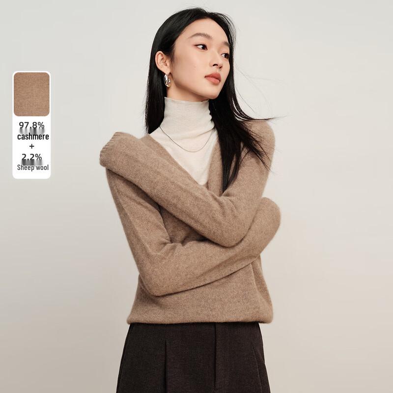 

Elva Island Women s Solid V-Neck Long Sleeve Knit Sweater M