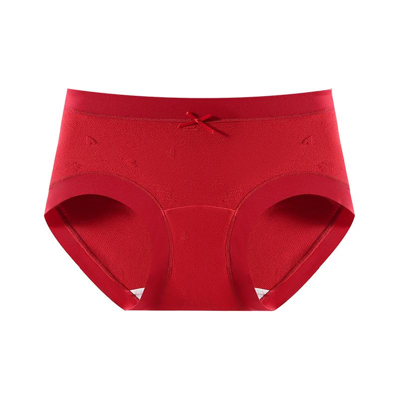 Женские Весенние и Осенние Красные Хлопковые Трусы-Слипы Треугольники с Антибактериальной Вставкой и Удлиненной Ластовицей. Хлопок 10a. XL