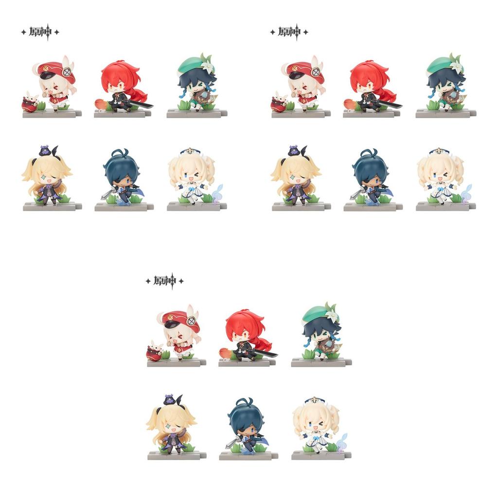 Cute 6pcs/set Genshin Impact Mondstadt Edition Battle Scene Miniature Figures For Kids