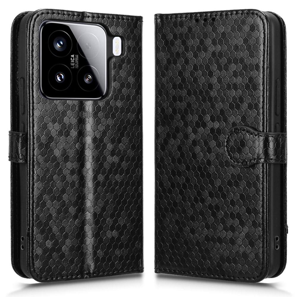 For Xiaomi 15 Wallet Case Dot Pattern Imprint PU Leather Phone Cover