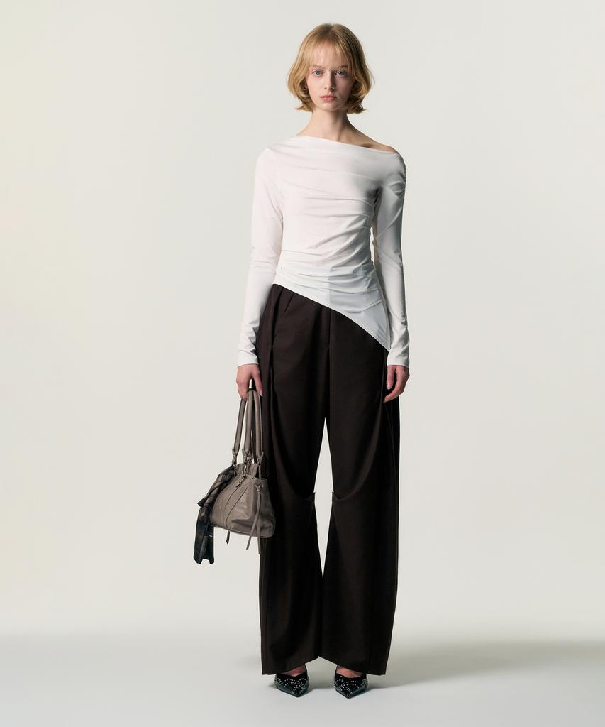Kimzisu Ruched Belt Tote Bag_Grey