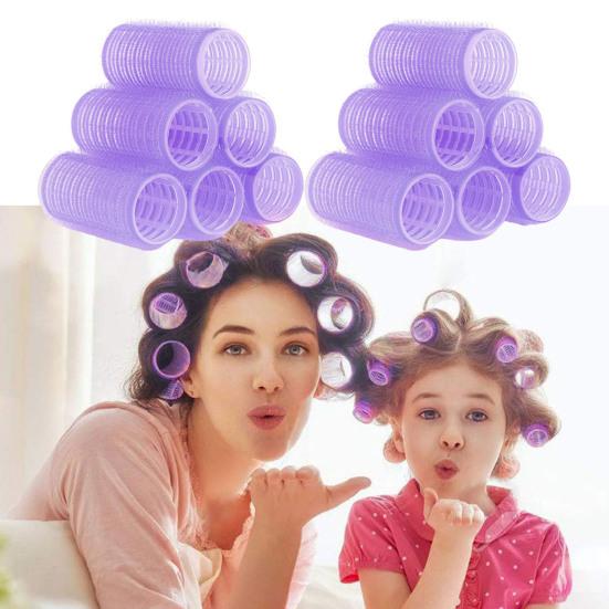 49Pcs/Set Self Grip Hair Roller with Clip Rat Tail Comb 4 Sizes No Heat Short Medium Long Hair Curler Women Girls Hair Styling Tools