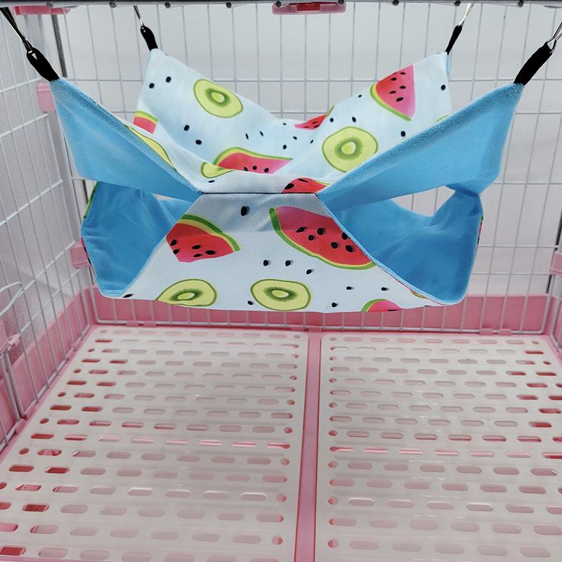 Hamster Beds Warm Soft Nest Hanging Rodent Cage House Printed Hammock for Rats Guinea Pig Small Animal Sleeping Bag Accessories