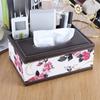 Artificial Leather Multi-functional Tissue Box Anti-moisture 4 Grid Tissue Storage Box Rectangular Tissue Paper Dispenser