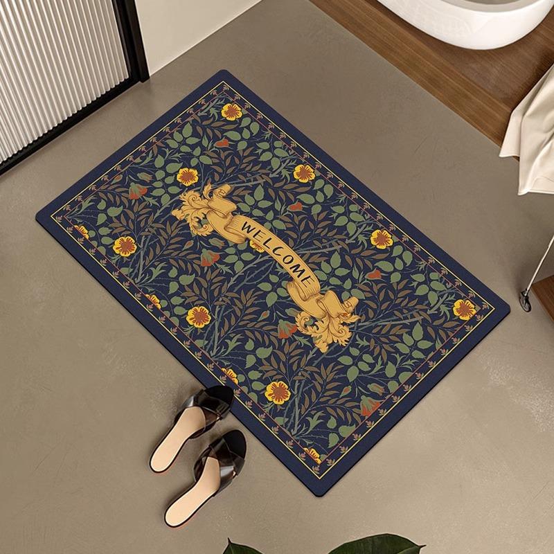 VIKAMA Bathroom Mats Kitchen Mats Front Door Mats Foot Rugs Non-slip Diatomite Mud Quick Dry Machine Washable Manageability