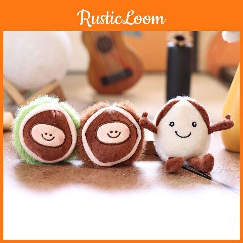 Adorable Chestnut Chinese Plush Keychain Charm Key Loop Bag Doll Decoration