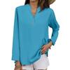 Long Sleeve Linen Tops For Women Loose Fit V Neck Button Down Shirts Cute Summer Beach Tee Shirts