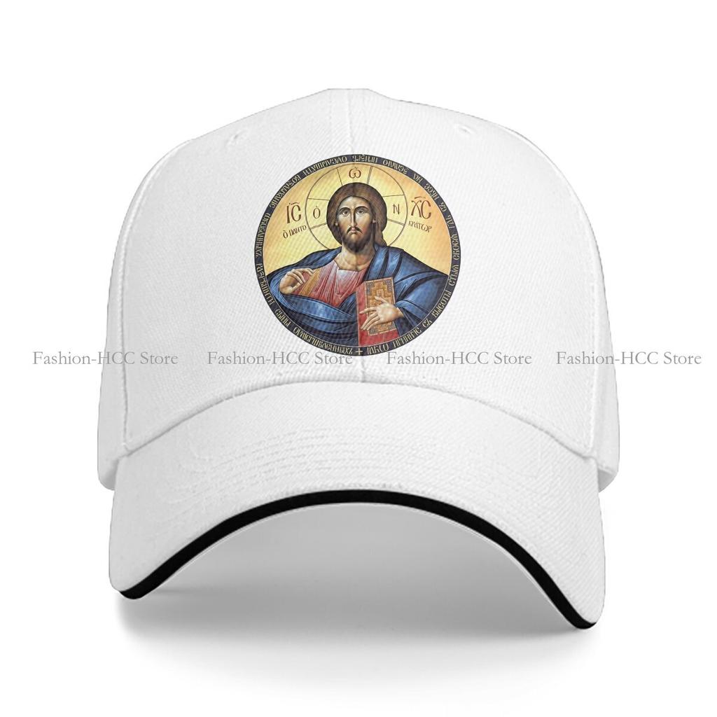 Christ Pantocrator Orthodox Icon Solid Color Baseball Caps Peaked Cap Jesus God Cross Sun Shade Hats Men Women