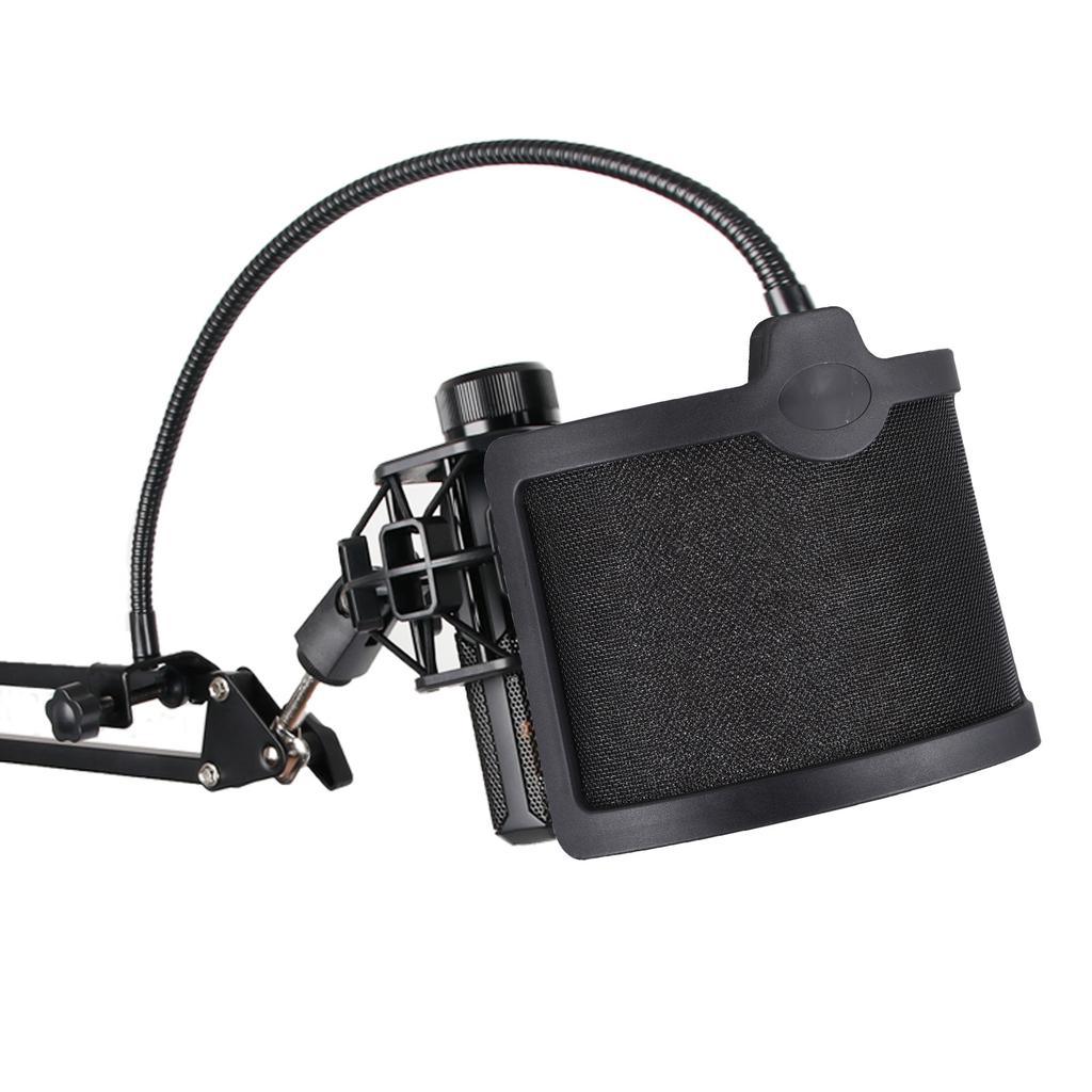 U Type Bop Net Pop Filter with Flexible Shaft Acoustic Filter Microphone Dedicated Wind Noise Net Wind Screen