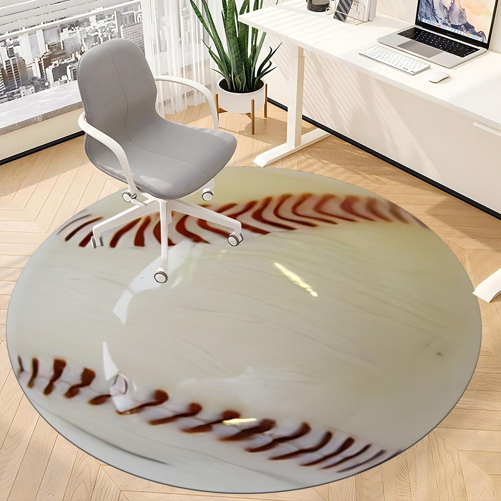 1pc Baseball Chair Carpet for Office Non-Slip, Machine Washable Rug for Office, Room - Holiday Decor, Machine Made Yy251016139