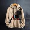 Herbst Winter Herren Hoodie Locker Langarm Große aufgesetzte Tasche Herren Sweatshirt Retro Kapuze Dick Warm Pullover Herren Top