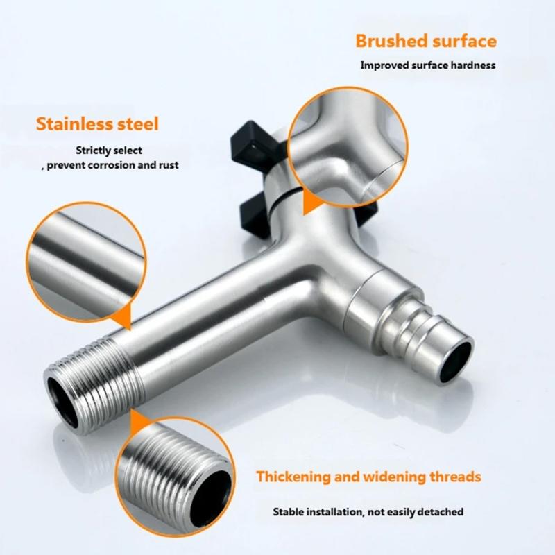 Strong Steel Laundry Faucet Quick Connection Valves Easy Setups Modern Styles Fast Open Valves for Washing Machine