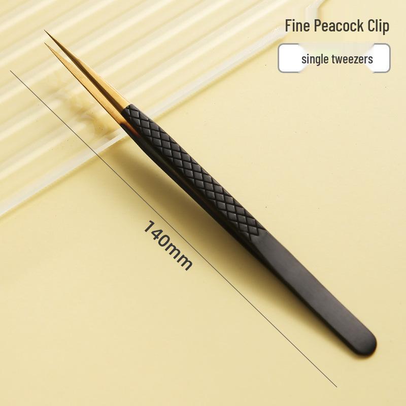 Black Gold Precision Dolphin Feather Clip 7-Shaped Bent Tip Eyelash Grafting Tool