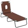 Bain De Soleil Foldable Reclining Deck Chair 4 Positions Lounge Chair 3 Cushions Provided Brown