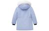 New Balance Down Jackets Women's Blue Hooded Moderate Parka Down Jacket 5PC44432-LBL