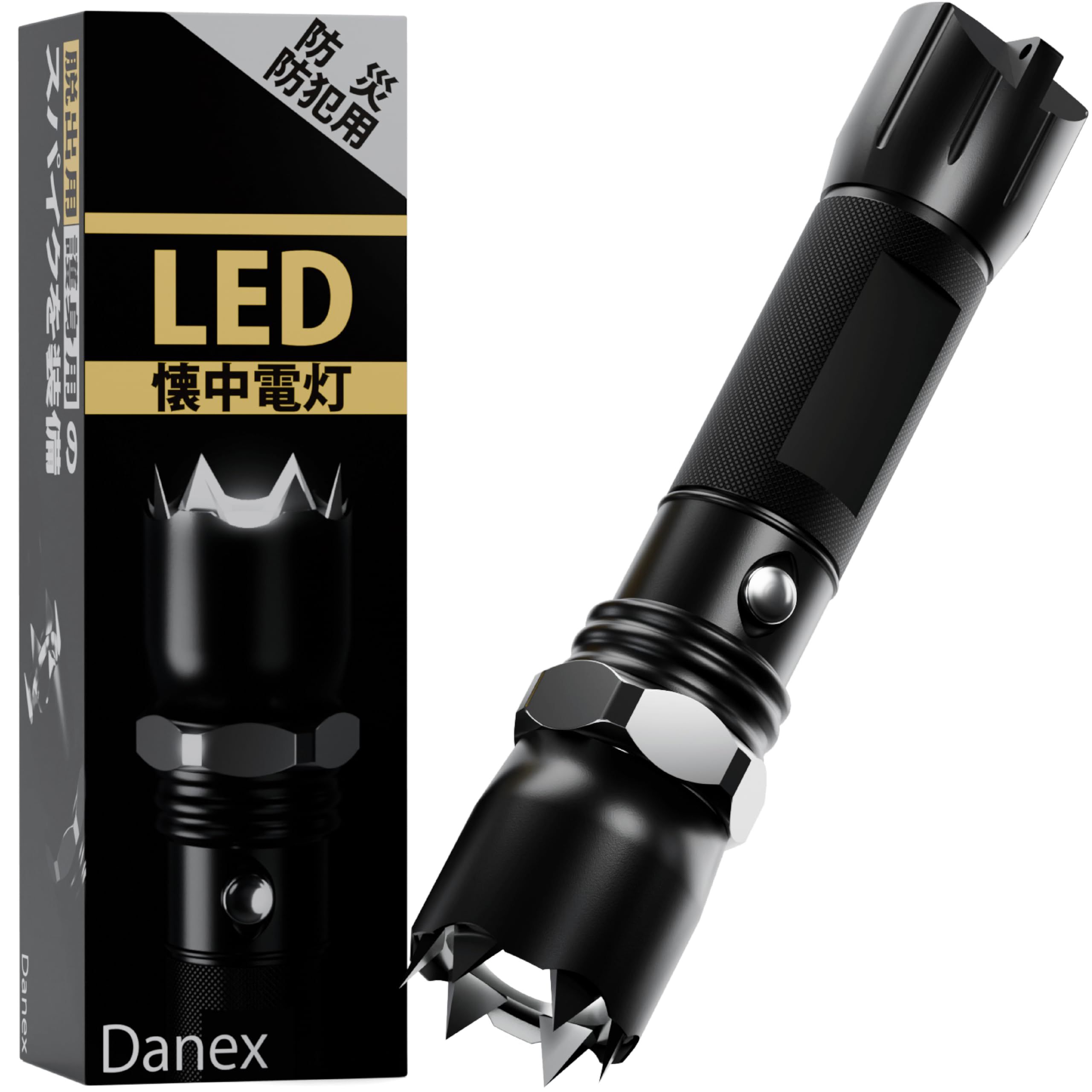 

Danex Emergency Emergency Emergency Flashlight, LED, Light, Supplies, Self-Defense (Black) чорний