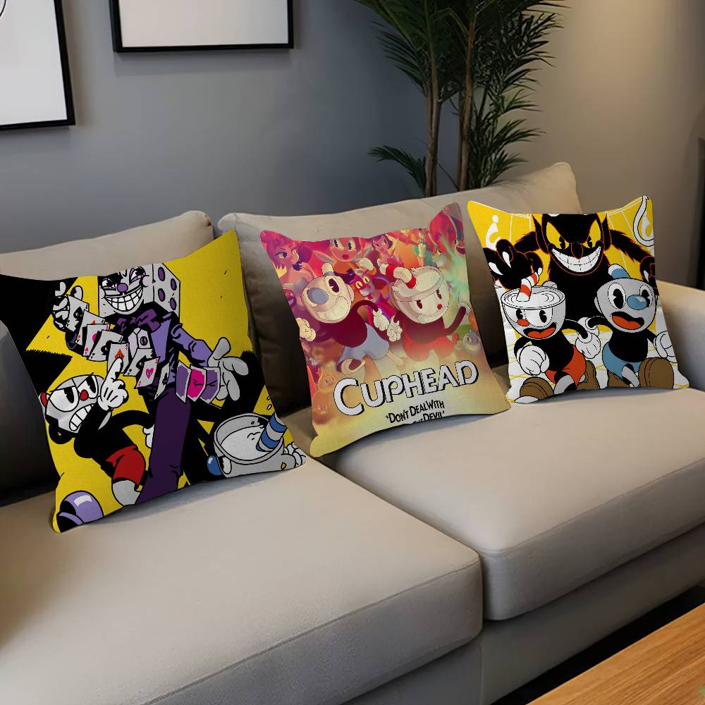 Cartoon C-Cupheads Classic Pillow Anime Pillow Sofa Bed Head Pillow Cover Cushion Cover 45X45 Cm Fashion