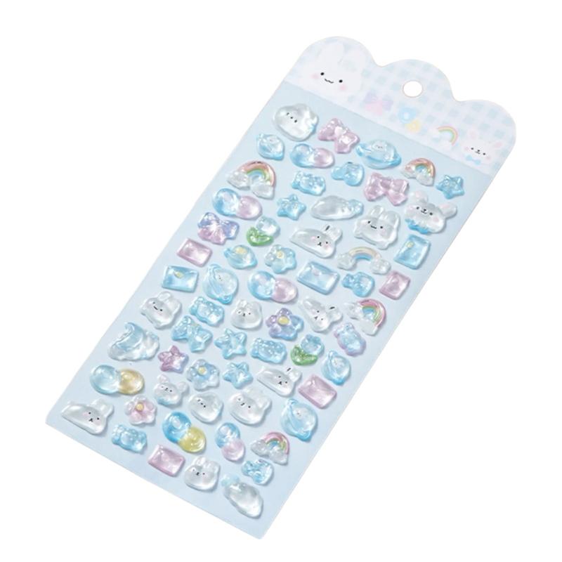 652F Embossed Animal Sticker Adhesive PVC Resin Sticker For Kids Art Craft Water Bottle Notebook Journal Phone Case Laptop