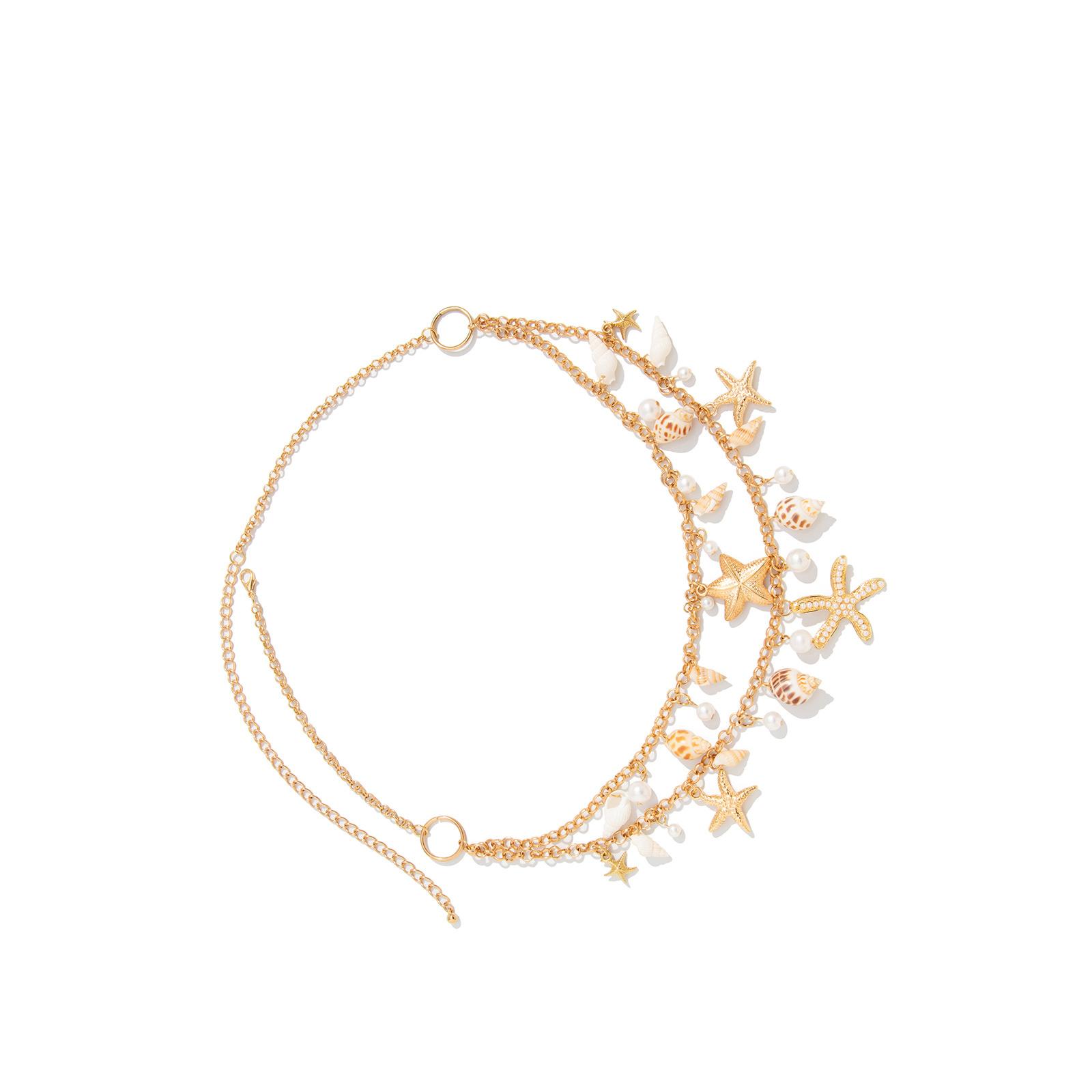 

Bohemian Summer Beach Shell Waist Chain Decorative Adjustable Length Waist Ornament for Women with Sea Accent 1