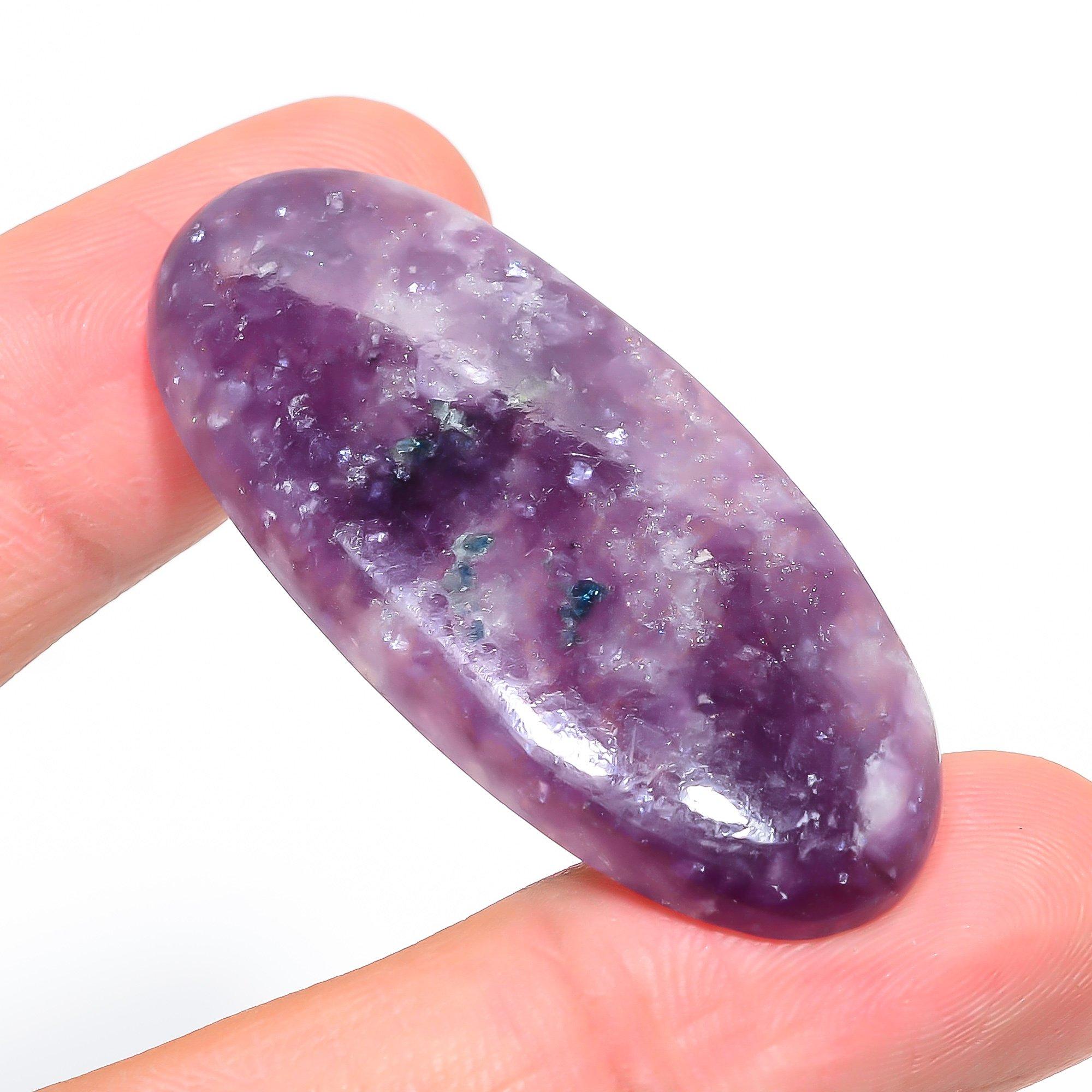 

Natural Lepidolite 2.4x5.1cm Cabochon Fine Loose Gemstone 68.15Cts. A2D69 фиолетовый