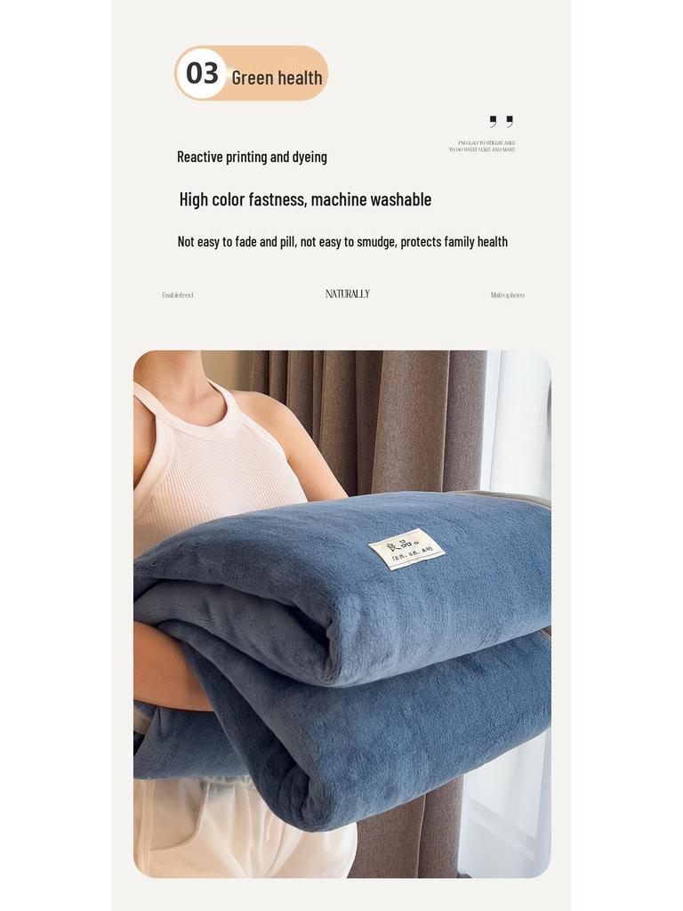 Single Piece Thickened Velvet Flannel Bed Sheet - Warm Autumn/Winter Coral Fleece Duvet Cover & Blanket