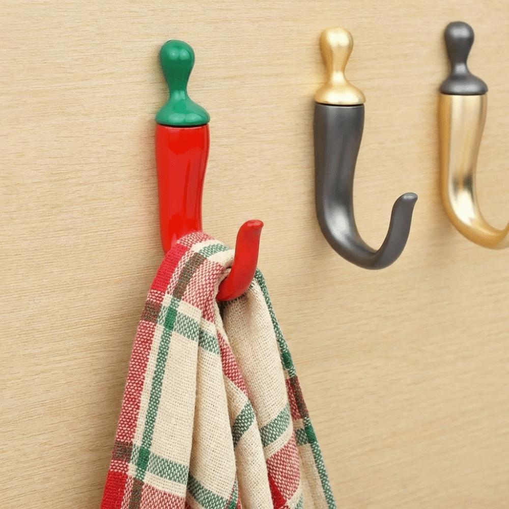 Zinc Zinc Zinc Alloy Chili Clothes Hook Moisture-proof Coat Hook Creative Wall Hanging Hooks Entryway