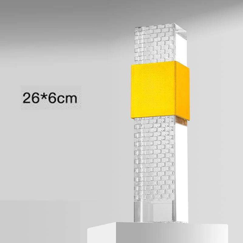 Customized Rectangular Pillar Crystal Trophy, Employee Annual Meeting Celebration Souvenir, Excellent Award, High-end Medal, 1Pc