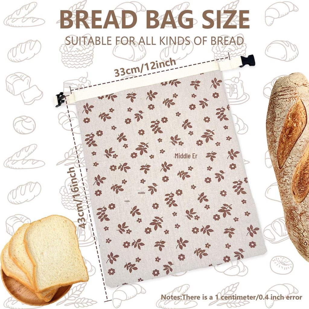 Eco-friendly Reusable Beeswax Bread Bag - Double-layer Linen Cotton for Freshness
