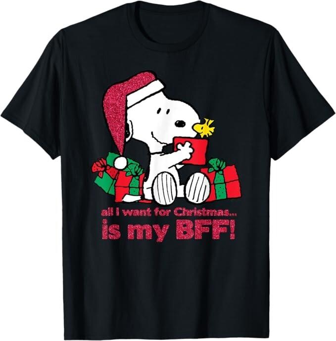 Peanuts Snoopy Gifts BFF Christmas Unisex T-Shirt Unisex T-Shirt XL