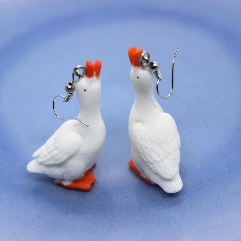 Lustige Ente Ohrringe süße weiße Gans Schmuck Ornamente Frauen Mode Persönlichkeit Geschenke