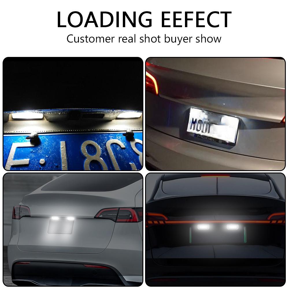 Car Accessories 2Pcs/Set Upgrade LED Car License Number Plate Lights 13.5V 5700K For Tesla Model 3 Model Y Lamp Accessories
