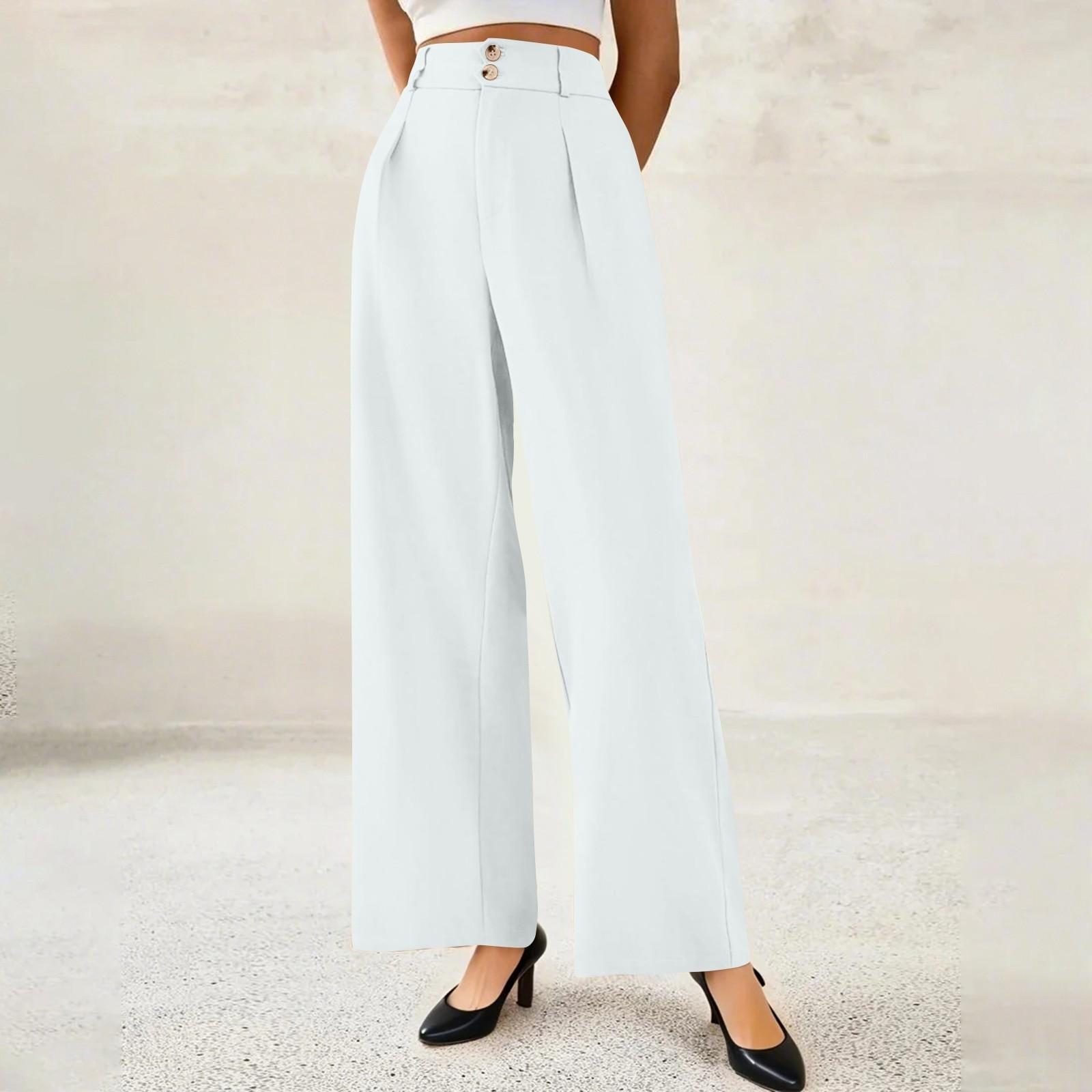 

Женские модные драпированные брюки премиум-класса с широкими штанинами S белый